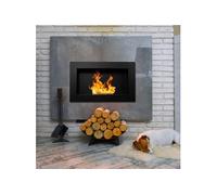 Cheminée murale moderne encastrée au bioéthanol avec cadre Pisa Black