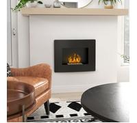 Cheminée bioéthanol murale 0 9 L noire combustion 3 3 h intérieur 15-20 m² 66 x 16 x 52 cm
