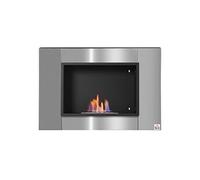 Cheminée bioéthanol murale design Bauhaus 1 brûleur 1,5 L couverture 20-25 m² acier inox brossé G