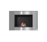 Cheminée bioéthanol murale design Bauhaus 1 brûleur 1,5 L couverture 20-25 m² acier inox brossé G