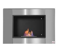 Cheminée bioéthanol murale design Bauhaus 1 brûleur 1,5 L couverture 20-25 m² acier inox brossé G
