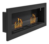 Cheminée bioéthanol HOMCOM Acier 90x15x40cm Noir