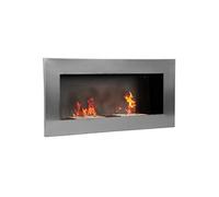 Homcom cheminée bioéthanol murale design Bauhaus double brûleur 3 L 110L x 14l x 54H cm couverture 25-30 m² acier inox. brossé