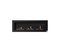 Cheminée bioéthanol murale design Bauhaus - triple brûleur 1 L - pare-feu verre trempé, kit fixation inclus - acier inox. acier dépoli noir