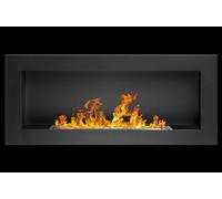 Cheminée bioéthanol murale ou encastrable Lucca Nero L 90 x P 12 x H 40