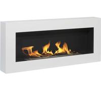 Divina Fire Cheminée bioéthanol Murale biocheminée Siena Blanc L 90 x P 12 x H40