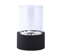 Cheminée bioéthanol ronde - D 18,8 x H 27 cm - Noir