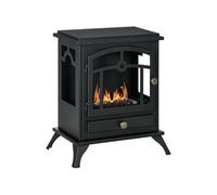 Cheminée bioéthanol sur pied style néo-rétro poêle 1 brûleur 1,2 L dim. 45L x 28l x 54H cm couverture 20-25 m² acier noir Noir