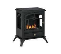 Cheminée bioéthanol sur pied style néo-rétro poêle 1 brûleur 1,2 L dim. 45L x 28l x 54H cm couverture 20-25 m² acier noir Noir G