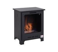 HomCom Cheminée bioéthanol sur pieds néo-rétro, brûleur 1,5 L, 3h, 40x30x50 cm, 20-25 m², Noir