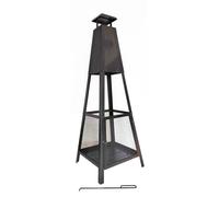 KEKAI Cheminée Utilisation Extérieure Kekai Akita Totem 40x40x140 cm en Acier Design Pyramidal et Attiseur