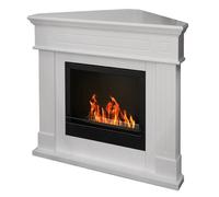 Cheminée d’angle - FORD - Bioéthanol - Blanc - L110 x P63 x H102 - Écologique