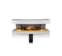 Classic Fire Cheminée Électrique Montreal 230V/2000W - Cheminee Electrique Effet Flamme LED avec Télécommand - Radiateur Electrique en Blanc