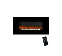 Alpina Cheminée électrique avec Effet feu - Panneau Mural - 1800-2000 W - Télécommande, Noir, 12x94x48