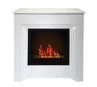 Cheminées au bioéthanol - - Cheminée bioéthanol de terre 96x35x96h cadre design moderne Bellini - Blanc