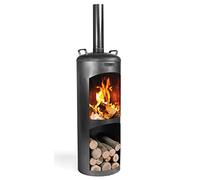 Cheminée de jardin CookKing Faro - Acier de haute qualité - Fabriquée à la main en Europe - Cheminée d'extérieur - 158 cm