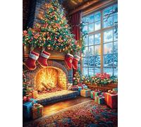 Cheminée de Noël 500 Pieces Casse-tête Créatif en Carton Épais Rigide Animaux de Paysage Naturel Difficulté Moyenne Activité Manuelle Loisir Créatif Cadeau Noël Qualité Premium 500 PCS