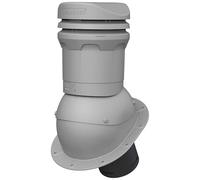 Cheminée de purge basse 325 mm DN125 (125 mm) pour toit plat, tôle trapézoïdale, tuile à double feuillure - Traversée de toit pour ventilation par gravité - Tuile de ventilation - RAL 7046 - Gris