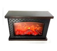 Cheminée de table à LED - Lanterne - Simulation de flamme réaliste - Noir