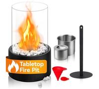 Cheminée de table à l'éthanol - PZCC - 16,5 x 16,5 x 27,5 cm - Noire - Utilisation intérieure et extérieure