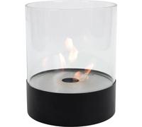 Cheminée de table à l'éthanol Southwark, noir, design rond, bordure en verre, 1,15 kW, s'intègre parfaitement dans chaque pièce, pour l'intérieur ou l'extérieur