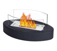 Cheminée de Table, Cheminée au bioéthanol, Portable Feu de Table pour extérieur et intérieur, Torche de Jardin, Courbé Noir