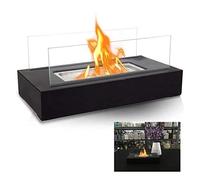 Cheminée de table - LZQ - Modèle Bioéthanol - Acier inoxydable - Noir - Sain et non toxique