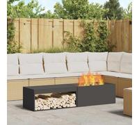 Cheminée de table - Noir - 160 x 45 x 35 cm - En acier - Pour jardin, camping, balcon et terrasse - Facile à utiliser