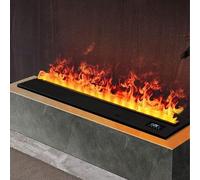 Cheminée décorative à vapeur d'eau 3D Cheminées à vapeur d'eau 3D Humidificateur intégré, panneau ultra-mince Simulation de flamme de cheminée atomisée, écran tactile et télécommande pour la maison,