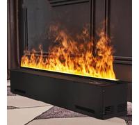 Cheminée décorative à vapeur d'eau 3D encastrée Cheminée à vapeur d'eau 3D Flamme 9 couleurs, cheminées à vapeur Flamme atomisée réaliste, humidificateur, panneau tactile et télécommande, pour salon