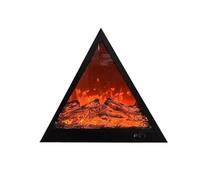 Cheminée décorative Cheminée de Simulation Flamme LED, Insert cheminée décorative Murale Triangulaire(Moyen)