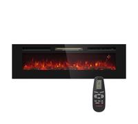 Cheminée décorative Klarstein avec Flammes LED, cheminée électrique avec Chauffage et électrique 1800 W télécommande, minuterie & Thermostat réglable, cheminées électriques économiques.