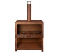 Cheminée d'extérieur avec bûcher intégré