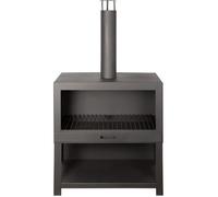 Cheminée d'extérieur avec bûcher intégré noir