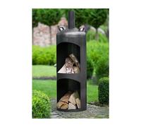 Cheminée d'extérieur cylindrique en acier FARO 40x40x132 cm