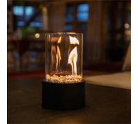 Cheminée d'intérieur portable et chaude en acier inoxydable - Cette cheminée murale de chauffage est équipée d'une bande de verre circulaire avec une lumière d'ambiance, créant une atmosphère chaleure