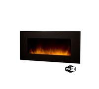 Chemin’Arte Cheminée Électrique Effet Flammes Murale LEDs Volcano XXL WiFi - Conçue en France - 122x16x52 cm - Garantie 2 Ans