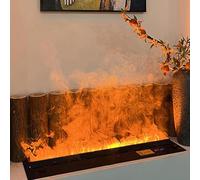 Cheminée électrique 3D à Vapeur d'eau Humidificateur Encastré avec Application Télécommande Commande Tactile Couleurs Et Vitesse De Flamme Réglables,01,70cm/27.6in