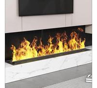Cheminée électrique 3D à Vapeur d'eau Humidificateur Encastré avec Application Télécommande Commande Tactile Couleurs Et Vitesse De Flamme Réglables,01,70cm/27.6in