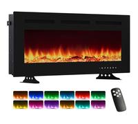 Cheminée Électrique 40"" Murale Ultra-slim - Flammes 3D 12 Couleurs - 750/1800W Thermostat Écran Tactile & Télécommande