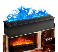 Cheminée Électrique À Atomisation 3D Améliorée/Version Cheminée À Vapeur d'eau - Effet Lumineux Stéréoscopique 3D / 9 Effets Lumineux Réglables, Faible Niveau Sonore 100cm