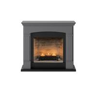 Cheminée électrique à bougies parfumées - HELMI Zenflame - Effets flammes et crépitement - Gris