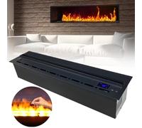 Cheminée électrique à vapeur Cheminée à vapeur ultra-silencieuse Flux d'air pour mur de fond, télécommande,100cm