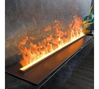 Cheminée électrique à Vapeur d'eau 3D avec Flamme Multicolore, LED d'intérieur intégrée, Flamme atomisée Tactile, Remplissage Automatique, sans Chauffage, 1 200 mm