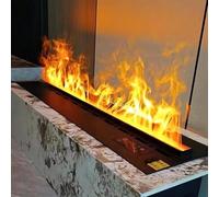 Cheminée Électrique à Vapeur d'Eau 3D avec Flamme Réaliste - Insert de Cheminée à Vapeur d'Eau, 128 Couleurs Ajustables, avec Contrôle Tactile/Télécommande/App, Cheminées Humidificateur 3D