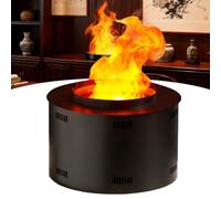 Cheminée Électrique À Vapeur Encastrée Ronde 3D Améliorée Modèle 2025 avec Télécommande Et Commandes Tactiles,Hauteur De Flamme Et Brumisation Réglables,Silencieuse Et Sécuritaire 50cm/19.6in