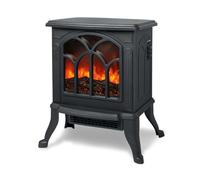 Cheminée électrique avec chauffage et feu de cheminée LED Cheminées électriques Effet de flamme Chauffage Poêle Économie d'énergie 750W/1500W Chauffage activable- Noir CEEDIR