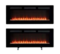Dimplex Cheminée électrique Sierra 72" / 183 cm - Cheminée décorative avec Chauffage et Faux feu - Effet de Flamme LED réaliste - À Poser, encastrer ou Suspendre - Commande Via Application - 182,9 cm