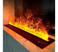 Cheminée électrique avec couleurs de flamme réglables, application et télécommande, panneau ultra fin pour décoration d'intérieur moderne