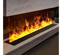 Cheminée électrique avec flamme de vapeur d'eau réaliste, couleurs réglables via écran tactile et télécommande, recharge d'eau automatique pour décoration d'intérieur